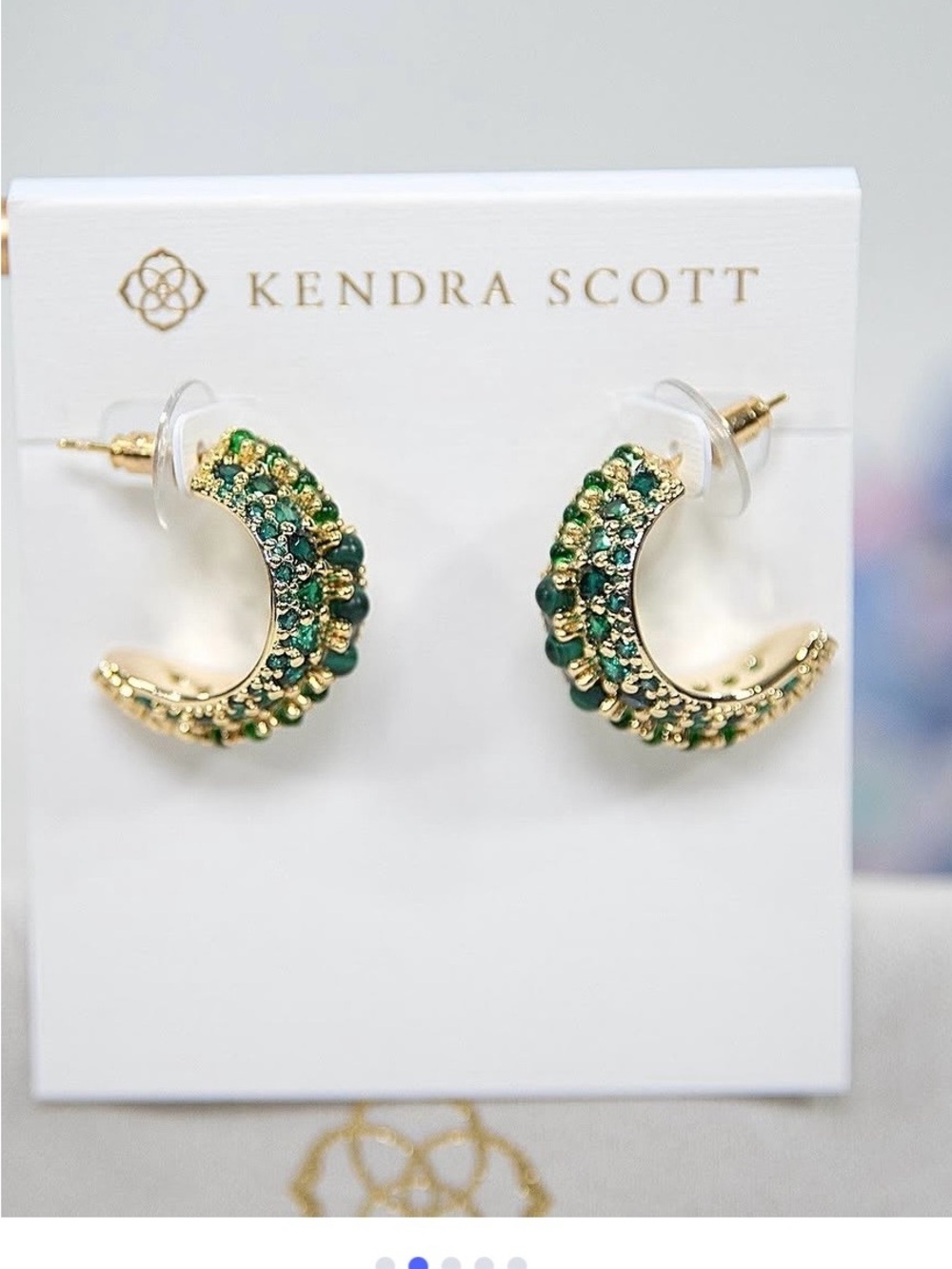 Kendra Scott Krista Gold Hoop Earrings in Green Mix